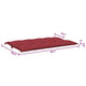 Claire 2pc Outdoor Cushion for Bench Tufted Wine Red Oxford Fabric