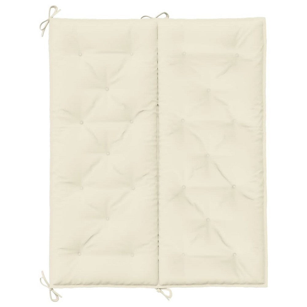 Claire 2pc Outdoor Cushion for Bench Tufted White Oxford Fabric
