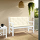 Claire 2pc Outdoor Cushion for Bench, Tufted White Oxford Fabric
