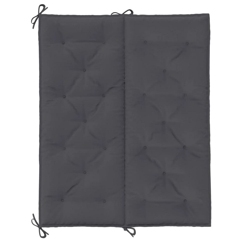 Claire 2pc Outdoor Cushion for Bench Tufted Dark Gray Oxford Fabric