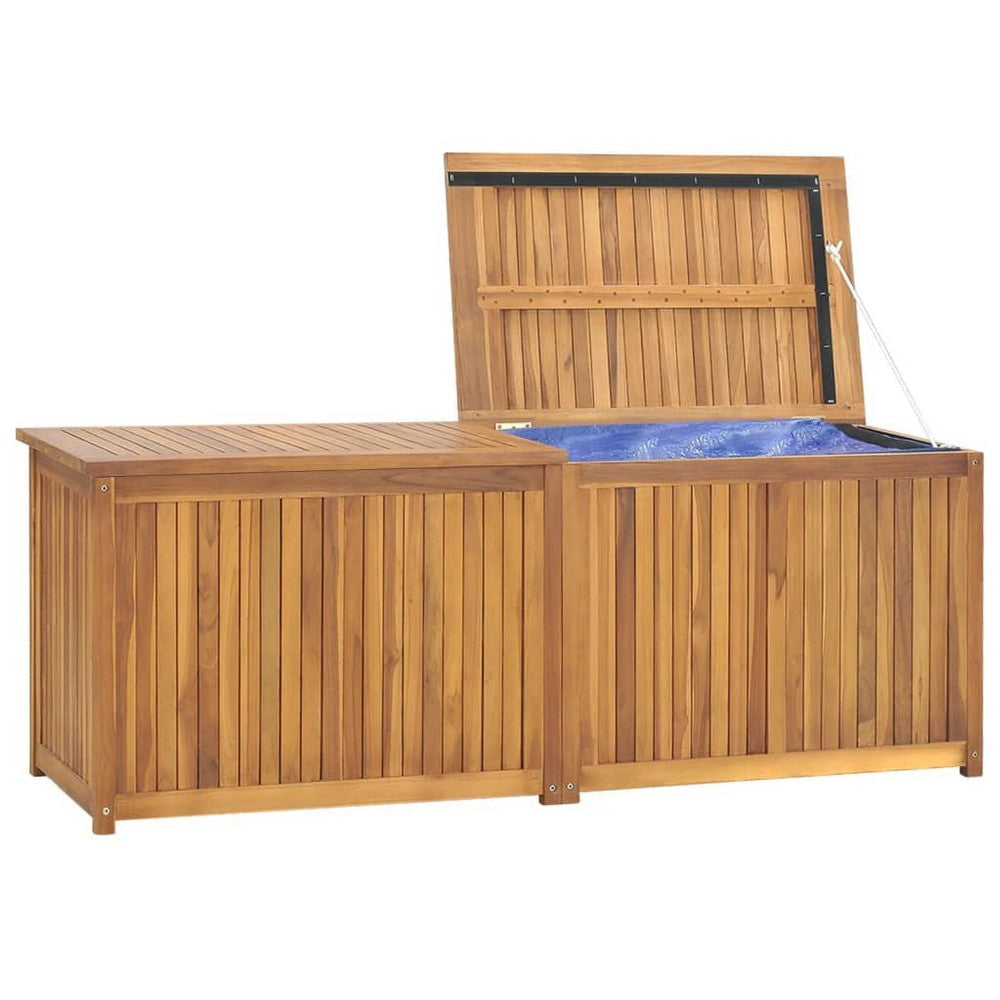 Misty Outdoor 59’’ Storage Box Weather Resistant Brown Acacia Wood