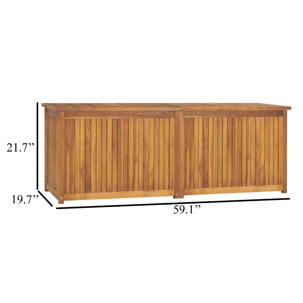 Misty Outdoor 59’’ Storage Box Weather Resistant Brown Acacia Wood