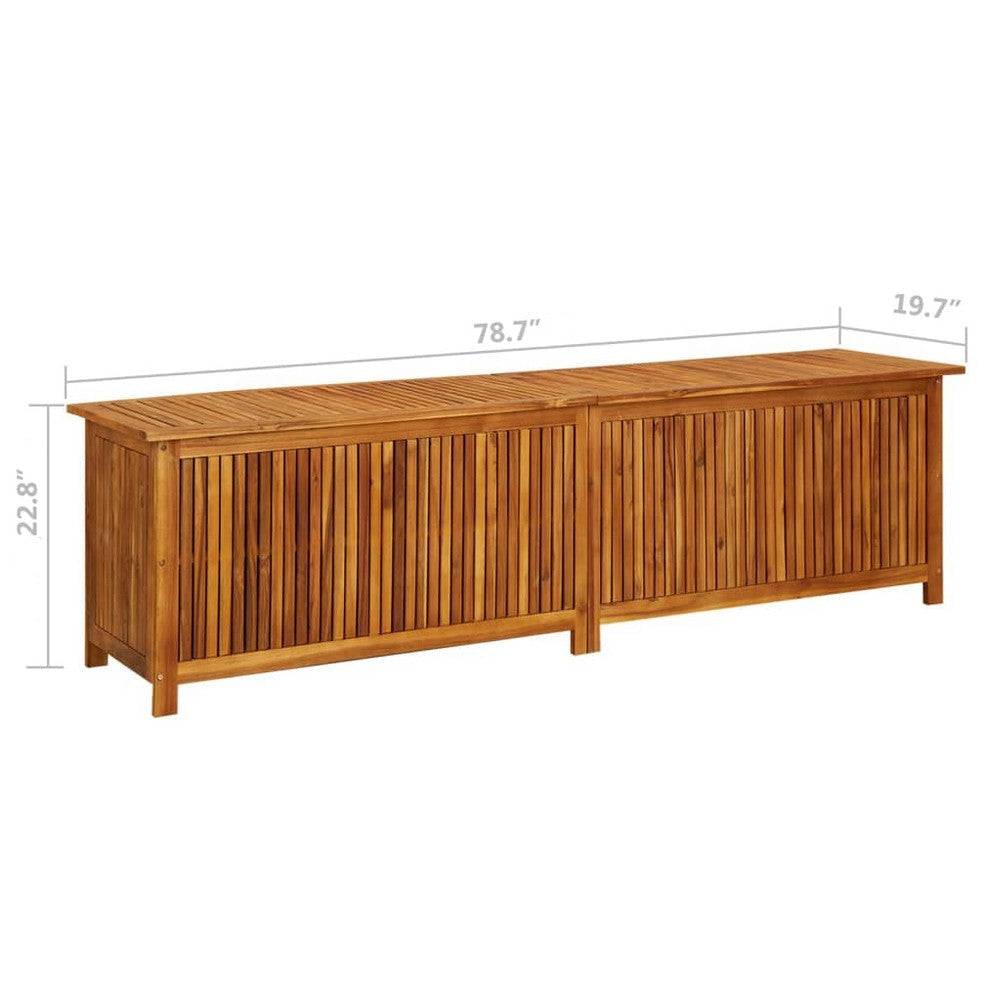 Misty Outdoor Storage Box Large 79’’ Natural Brown Solid Teak Wood