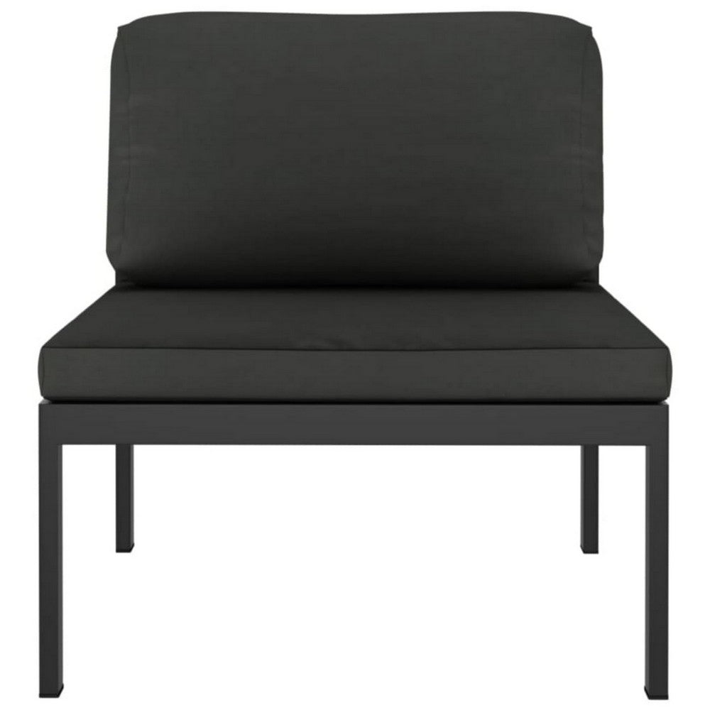 Shina 5pc Outdoor Modular Sofa Set with Coffee Table, Gray Aluminum