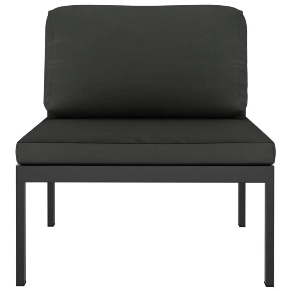 Shina 5pc Outdoor Modular Sofa Set with Coffee Table Gray Aluminum BM326286