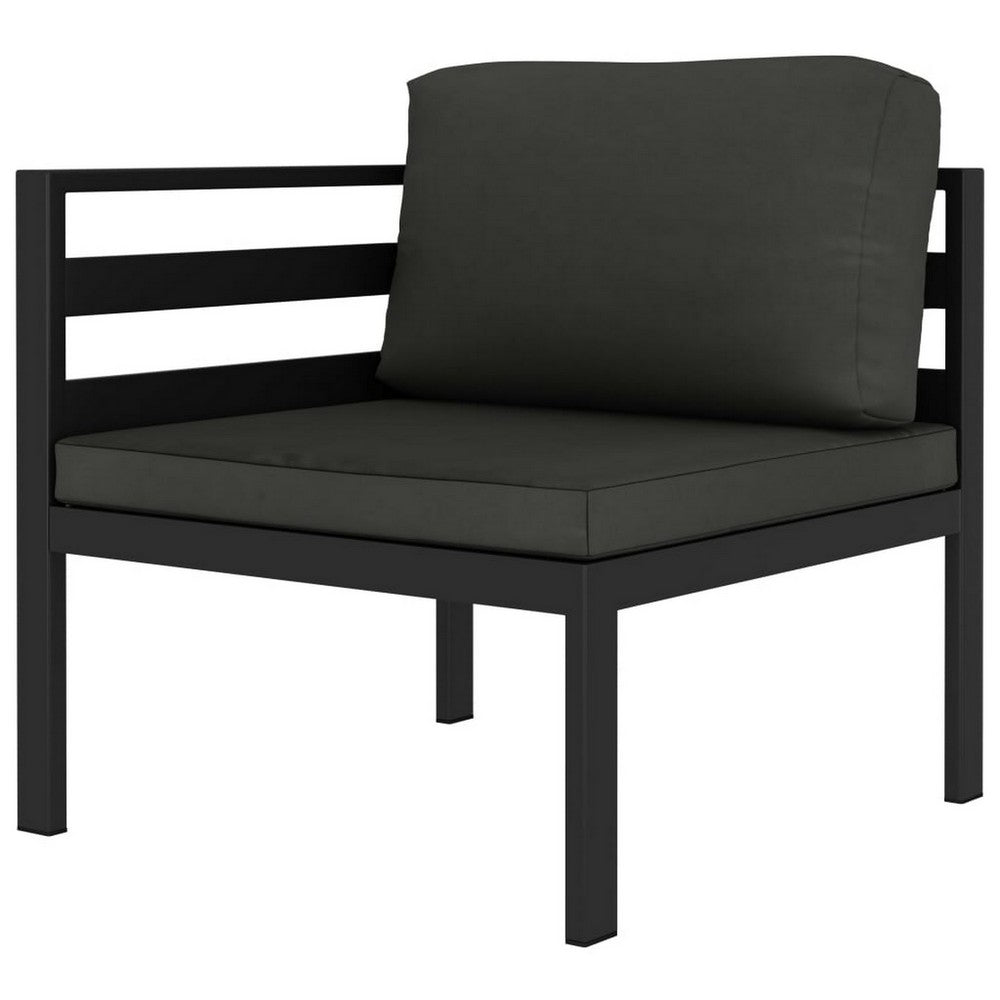 Shina 5pc Outdoor Modular Sofa Set with Coffee Table, Gray Aluminum