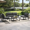 Shina 5pc Outdoor Modular Sofa Set with Coffee Table, Gray Aluminum