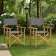 Outdoor Folding Directors Accent Set of 2, Gray, Acacia Wood