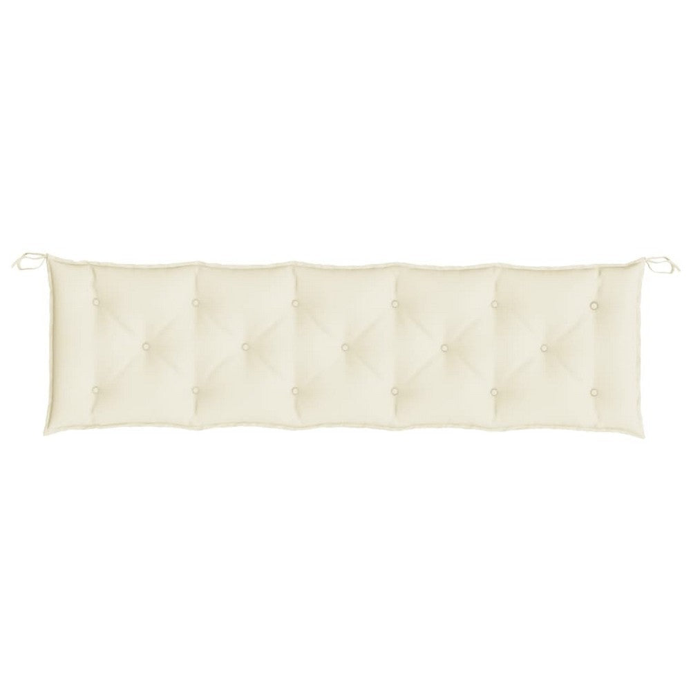 Claire Garden Cushion for Bench, Tufted Ivory White Oxford Fabric