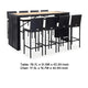 9pc Outdoor Bar Table Set with 8 Chairs Black Poly Rattan Acacia Wood BM326292