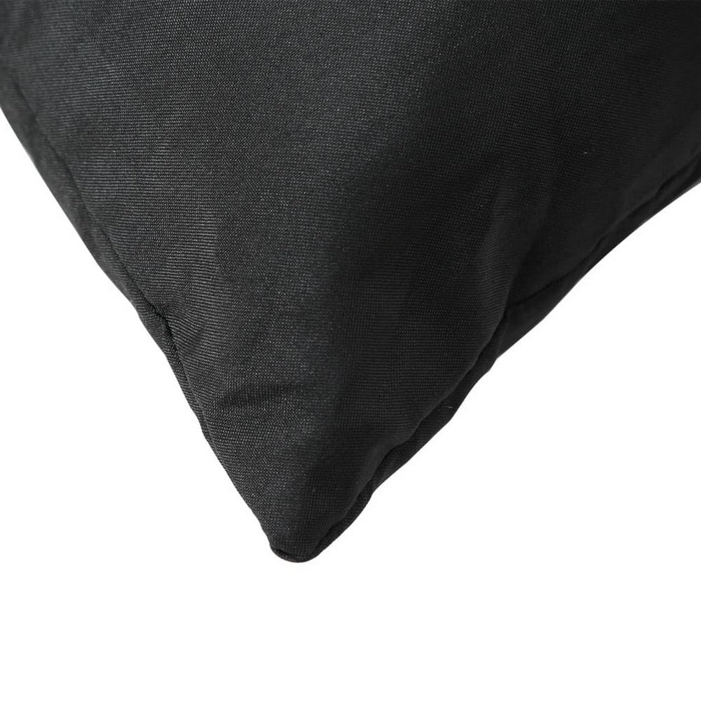 Paom 3pc Outdoor Pallet Cushion Set, Plush Patio Black Oxford Fabric