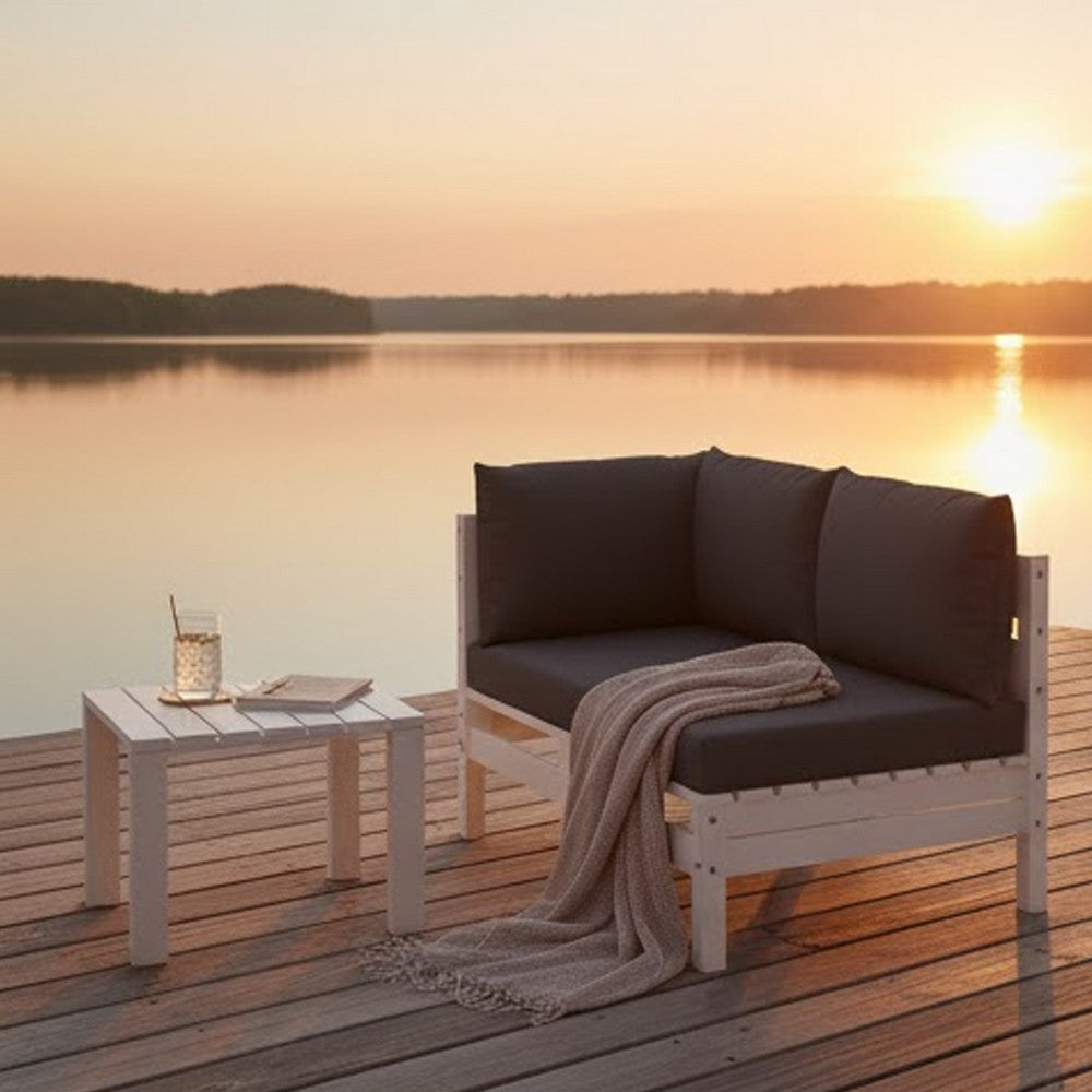 Paom 3pc Outdoor Pallet Cushion Set, Plush Patio Black Oxford Fabric
