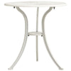 Outdoor Side Bistro Table, 24" White Top, Aluminum Curved Legs