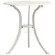 Outdoor Side Bistro Table, 24" White Top, Aluminum Curved Legs
