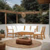 Roma 5pc Modular Outdoor Sofa and Table Set, Solid Acacia Wood, White