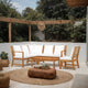 Roma 5pc Modular Outdoor Sofa and Table Set, Solid Acacia Wood, White