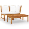 Roma 3pc Modular Outdoor Sofa and Table Set Solid Acacia Wood White BM326303