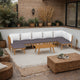 Roma 8pc Modular Outdoor Sofa and Table Set, Solid Acacia Wood, Gray