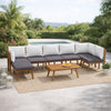 Roma 8pc Modular Outdoor Sofa and Table Set, Solid Acacia Wood, Gray
