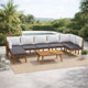 Roma 8pc Modular Outdoor Sofa and Table Set, Solid Acacia Wood, Gray