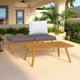 Roma 3pc Modular Outdoor Sofa and Coffee Table Set, Solid Wood, Gray