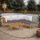 Roma 6pc Modular Outdoor Sofa and Table Set, Solid Wood, White, Gray