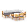 Roma 9pc Modular Outdoor Sofa and Table Set Solid Wood Gray White BM326310