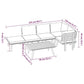 Roma 9pc Modular Outdoor Sofa and Table Set Solid Wood Gray White BM326310