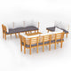 Roma 8pc Modular Outdoor Sofa and Table Set Solid Wood Gray White BM326312