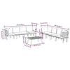 Roma 8pc Modular Outdoor Sofa and Table Set Solid Wood Gray White BM326312