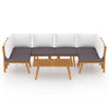 Roma 7pc Modular Outdoor Sofa and Table Set Solid Wood Gray White BM326313