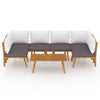 Roma 7pc Modular Outdoor Sofa and Table Set Solid Wood Gray White BM326313