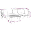 Roma 5pc Modular Outdoor Sofa and Table Set Solid Wood Gray White BM326314