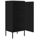 Tall Storage Cabinet 1 Door 2 Shelves Modern Matte Black Steel BM326316