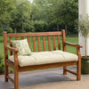 Moni Outdoor Cushion for Bench, Plush Tufted Ivory Oxford Fabric