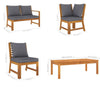 Roma 4pc Modular Outdoor Sofa and Table Set Solid Acacia Wood Gray BM326320