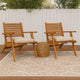 Outdoor Set of 2, Slatted Design, Acacia Wood, Brown Finish