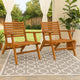 Outdoor Set of 2, Slatted Design, Acacia Wood, Brown Finish