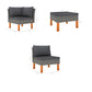 Feno 4pc Outdoor Modular Lounge Sofa Set 2 Ottomans Dark Gray Rattan BM326326