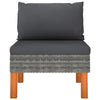 Feno 2pc Outdoor Modular Loveseat Sofa Dark Gray Fabric Poly Rattan BM326327