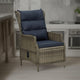 Outdoor Manual Reclining Chair, 2 Cushions, Brown Poly Rattan Woven