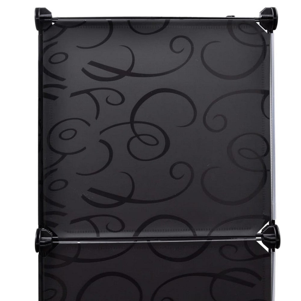 Modular Cabinet 8 Storage n Hanging Compartments Black White 59’’ BM326330