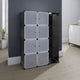 Modular Cabinet, 8 Storage n Hanging Compartments, Black White 59"