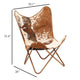 Modern Butterfly Accent Chair Gold Metal Legs White Brown Leather BM326331