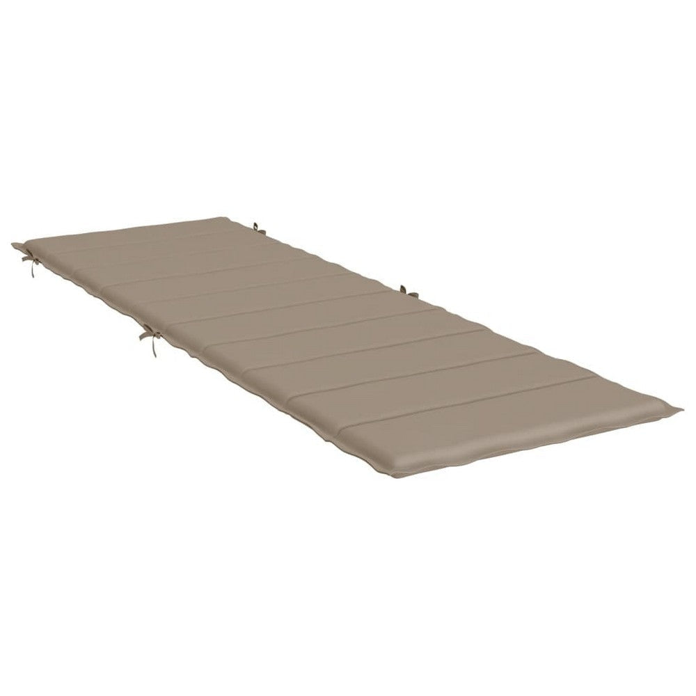 Outdoor Cushion for Chaise Lounger w Pillow, Taupe Brown Fabric 73"