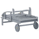 Outdoor Sun Chaise Lounger, Slatted Gray Acacia Wood Frame w Wheels