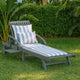 Outdoor Sun Chaise Lounger, Slatted Gray Acacia Wood Frame w Wheels