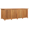 Outdoor Storage Box w Lift Top, Fluted Natural Brown Acacia Wood 79"