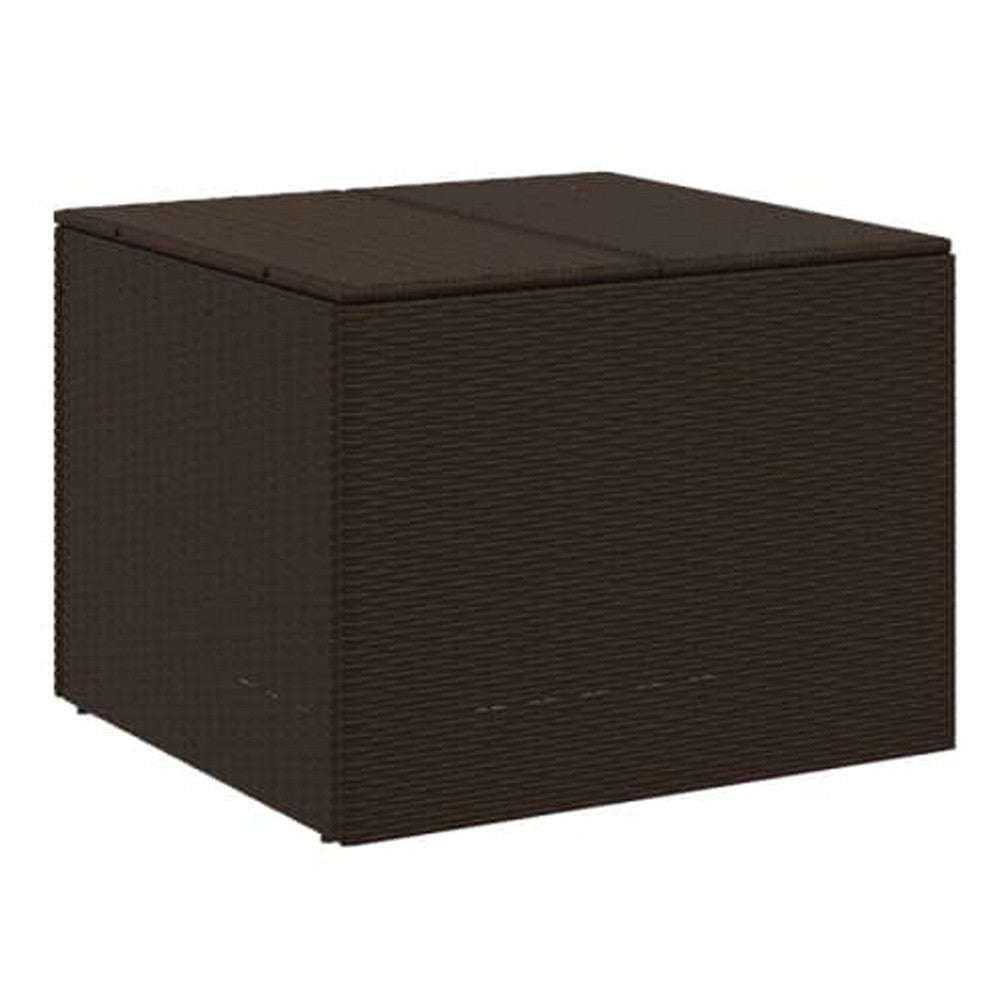 Outdoor Garden Storage Box, Removable Bag, Brown Poly Rattan Woven