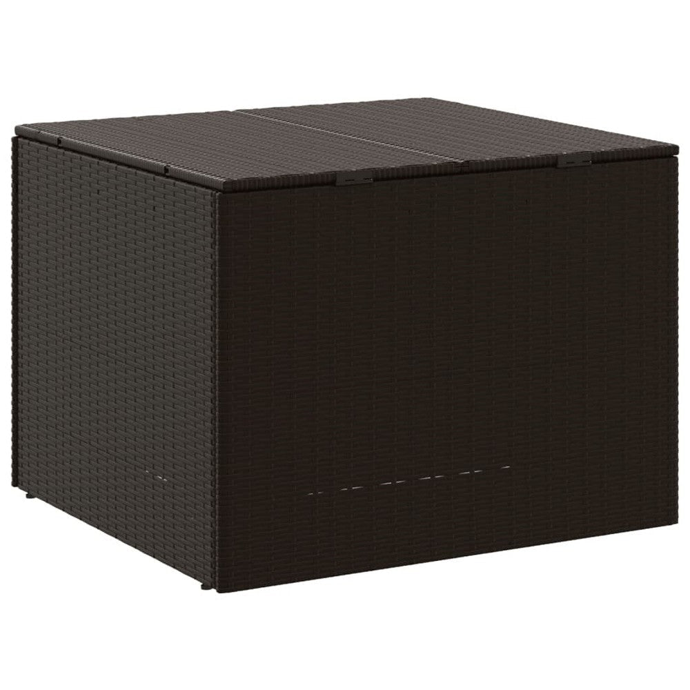 Outdoor Garden Storage Box Removable Bag Brown Poly Rattan Woven BM326340